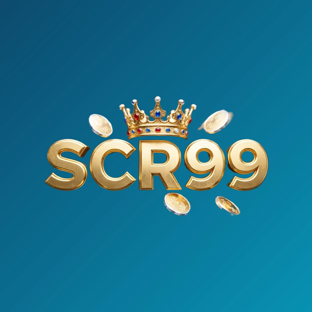 SCR99 logo design with bold text on a transparent background